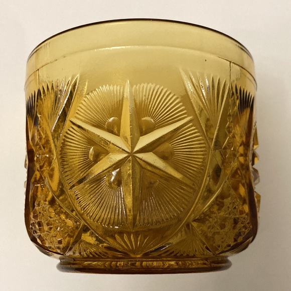 McKee Kemple Yutec Amber Pressed Glass Sugar Bowl, Candy Dish Jar With Lid - Picture 4 of 7